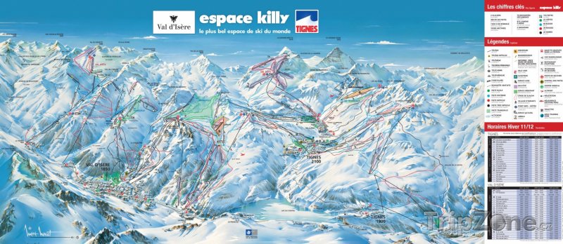 Fotka, Foto Mapa lyžařského střediska Val d'Isère