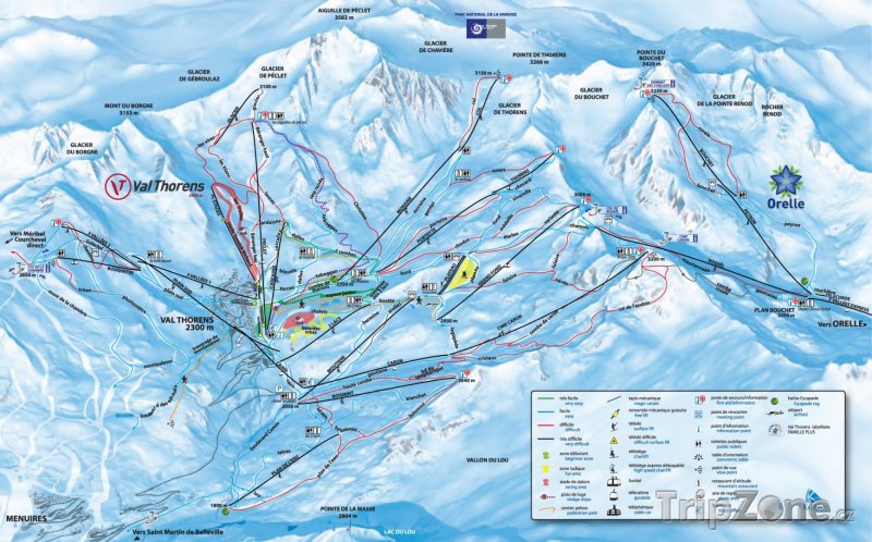 Fotka, Foto Mapa lyžařského střediska Val Thorens