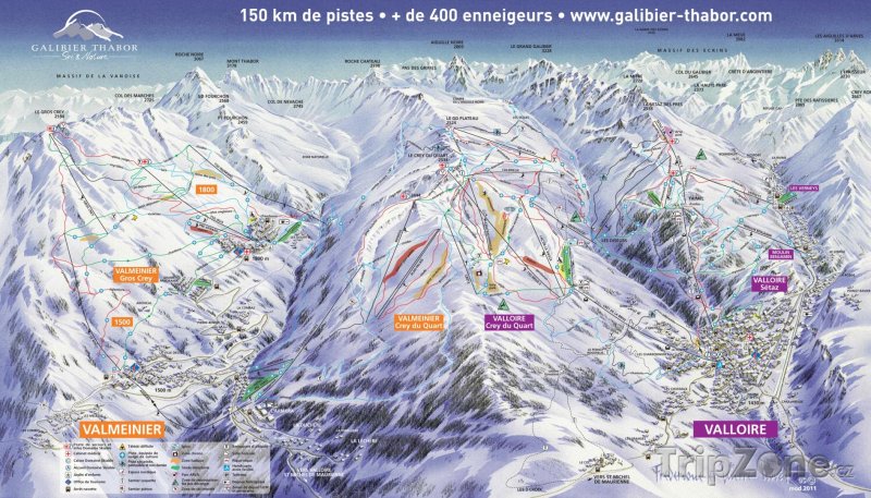 Fotka, Foto Mapa lyžařského střediska Valloire
