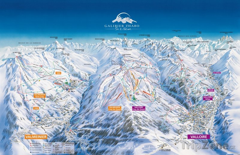 Fotka, Foto Mapa lyžařského střediska Valmeinier