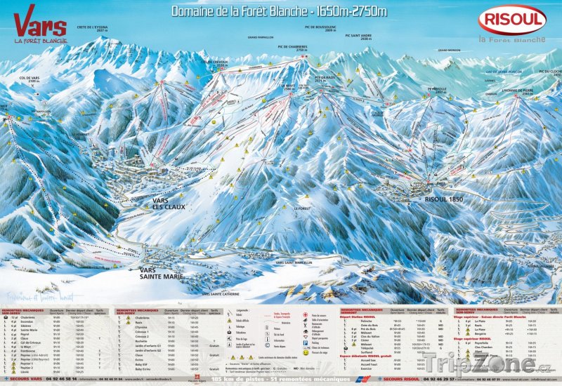 Fotka, Foto Mapa lyžařského střediska Vars