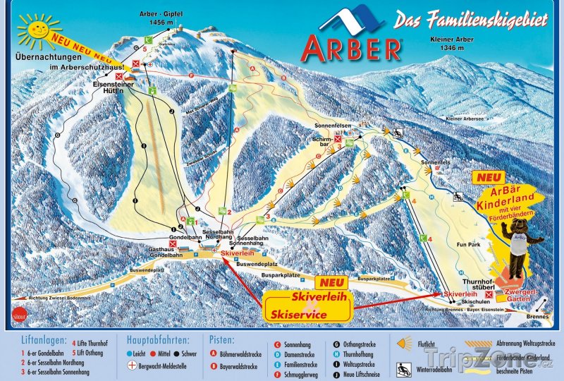 Fotka, Foto Mapa lyžařského střediska Velký Javor