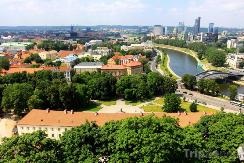 Fotka, Foto Panorama města s řekou Neris (Vilnius, Litva)