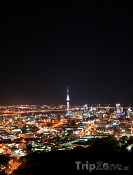 Fotka, Foto Panorama nočního města (Auckland, Nový Zéland)