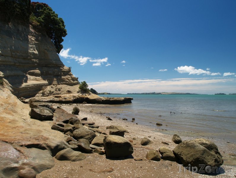 Fotka, Foto Skalnaté pobřeží na Eastern Beach (Auckland, Nový Zéland)