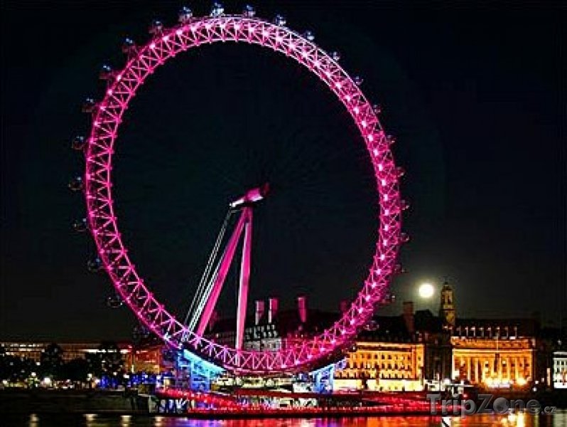 Fotka, Foto Vánočně osvětlené kolo London Eye