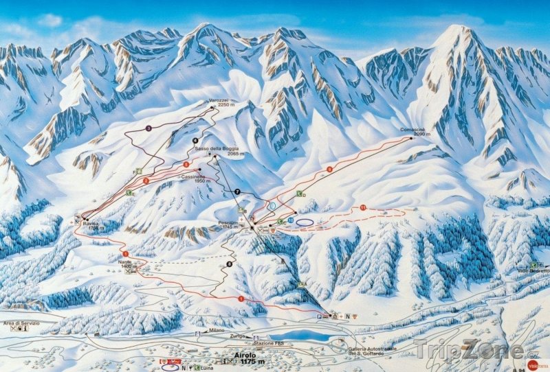 Fotka, Foto Mapa lyžařského střediska Airolo