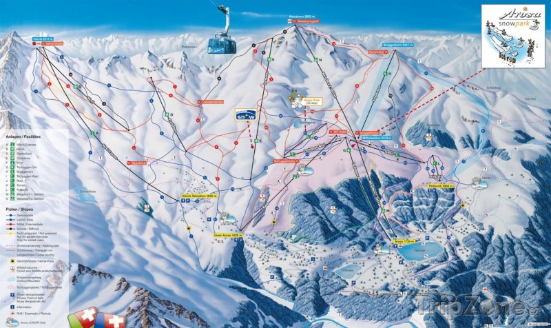 Fotka, Foto Mapa lyžařského střediska Arosa