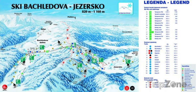 Fotka, Foto Mapa lyžařského střediska Bachledova - Jezersko