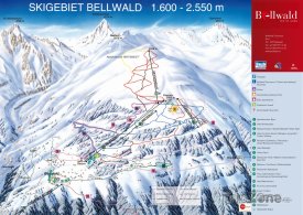 Mapa lyžařského střediska Bellwald