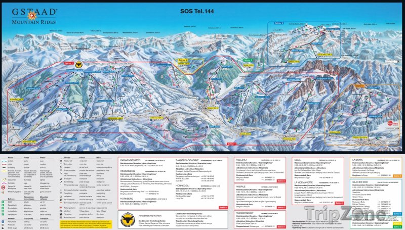 Fotka, Foto Mapa lyžařského střediska Chateau d'Oex