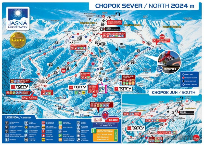 Fotka, Foto Mapa lyžařského střediska Chopok sever