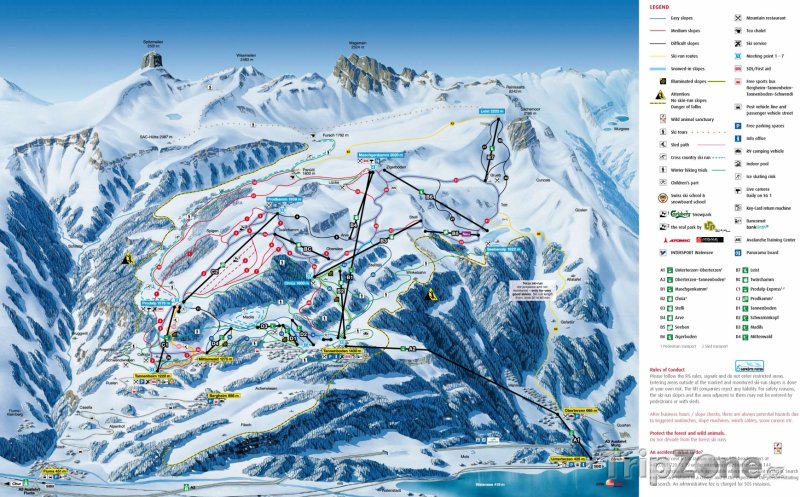 Fotka, Foto Mapa lyžařského střediska Flumserberg
