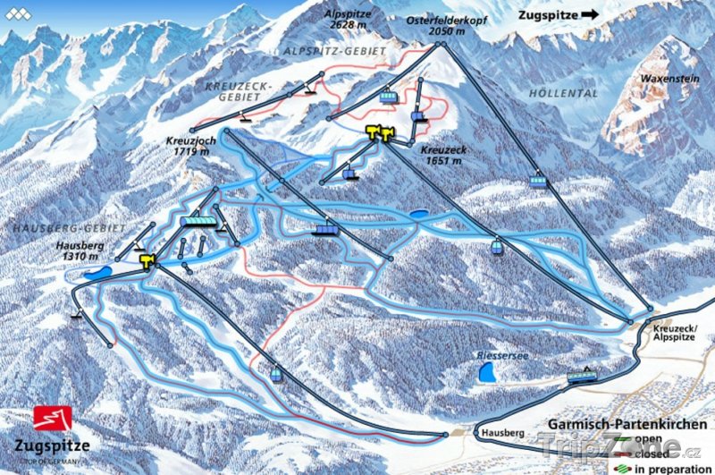Fotka, Foto Mapa lyžařského střediska Garmisch-Partenkirchen