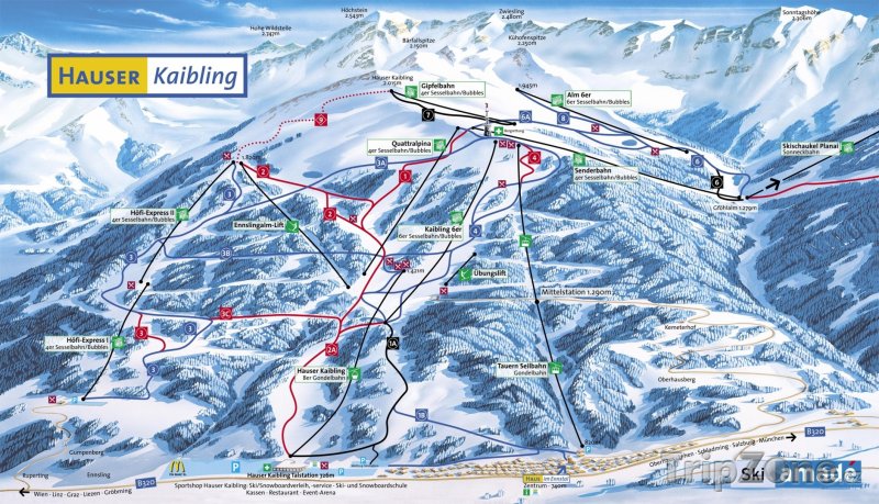 Fotka, Foto Mapa lyžařského střediska Hauser Kaibling