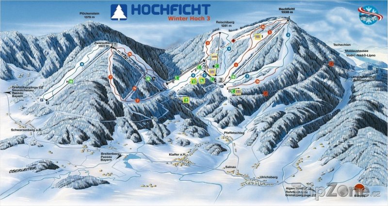 Fotka, Foto Mapa lyžařského střediska Hochficht