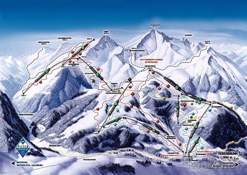 Fotka, Foto Mapa lyžařského střediska Hochfilzen-Buchensteinwand