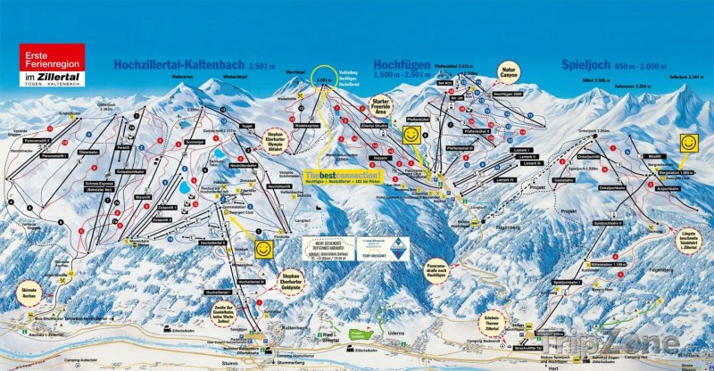 Fotka, Foto Mapa lyžařského střediska Hochfügen