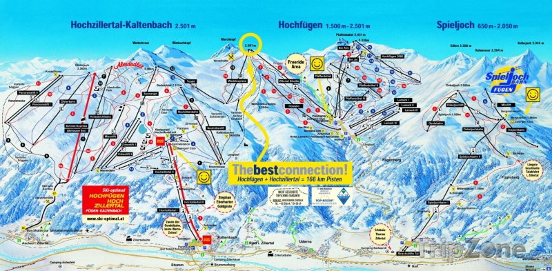 Fotka, Foto Mapa lyžařského střediska Hochzillertal