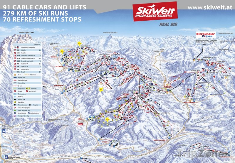 Fotka, Foto Mapa lyžařského střediska Hohe Salve