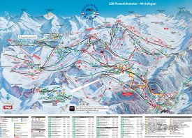 Mapa lyžařského střediska Ischgl
