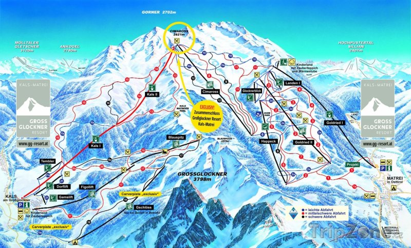 Fotka, Foto Mapa lyžařského střediska Kals
