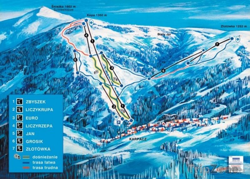 Fotka, Foto Mapa lyžařského střediska Karpacz