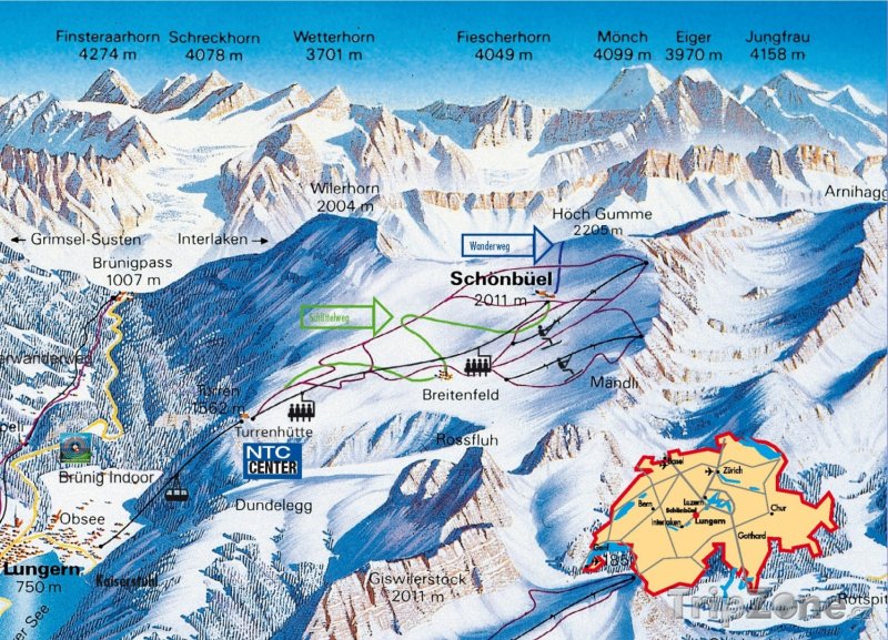 Fotka, Foto Mapa lyžařského střediska Lungern - Schönbüel
