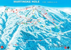 Mapa lyžařského střediska Martinky