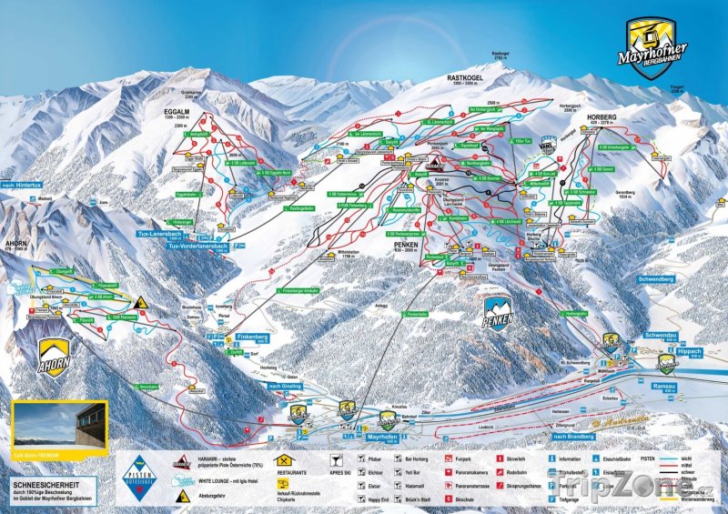 Fotka, Foto Mapa lyžařského střediska Mayrhofen