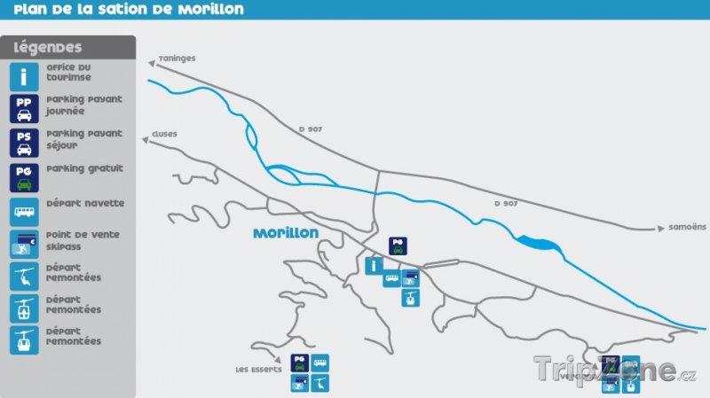 Fotka, Foto Mapa lyžařského střediska Morillon