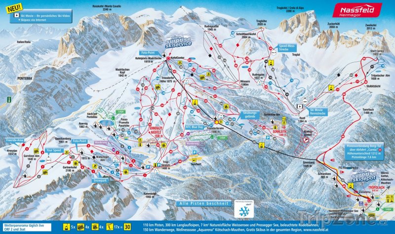 Fotka, Foto Mapa lyžařského střediska Nassfeld