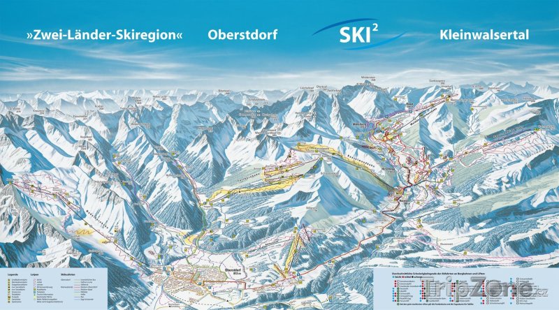 Fotka, Foto Mapa lyžařského střediska Oberstdorf