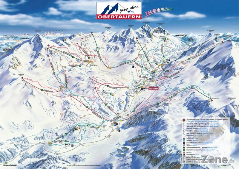 Fotka, Foto Mapa lyžařského střediska Obertauern