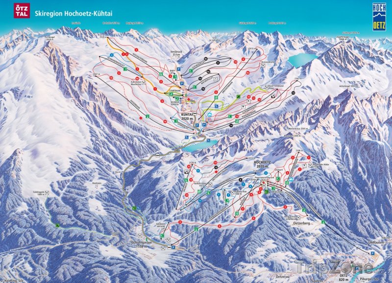 Fotka, Foto Mapa lyžařského střediska Ötztal