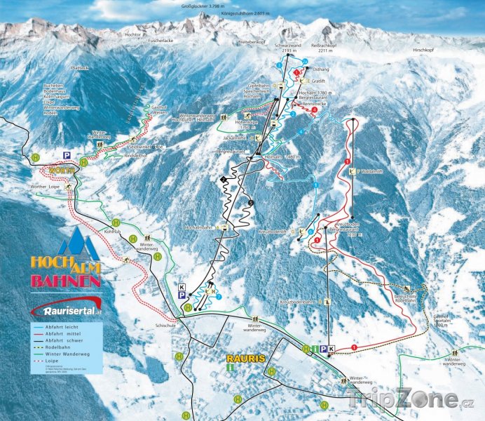 Fotka, Foto Mapa lyžařského střediska Rauris