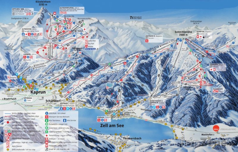 Fotka, Foto Mapa lyžařského střediska Schmittenhöhe