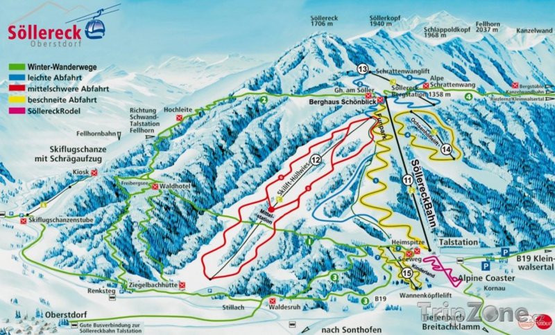 Fotka, Foto Mapa lyžařského střediska Söllereck