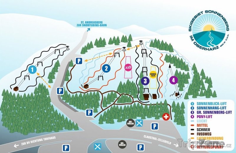 Fotka, Foto Mapa lyžařského střediska Sonnenberg