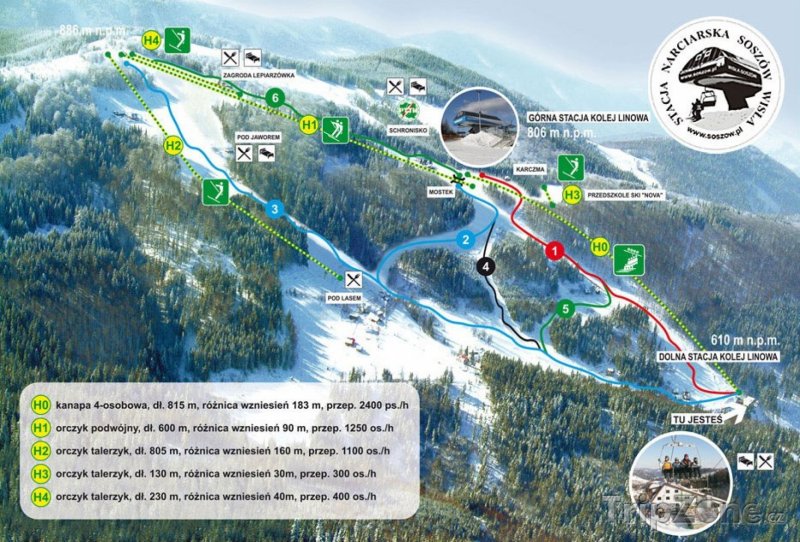 Fotka, Foto Mapa lyžařského střediska Soszów