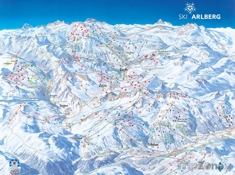 Fotka, Foto Mapa lyžařského střediska St. Anton