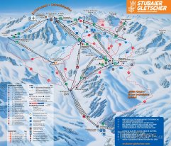 Mapa lyžařského střediska Stubaier Gletscher