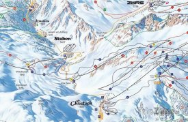 Mapa lyžařského střediska Stuben
