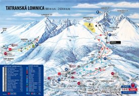 Mapa lyžařského střediska Tatranská Lomnica