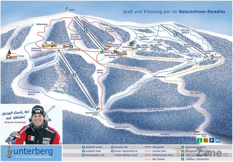 Fotka, Foto Mapa lyžařského střediska Unterberg
