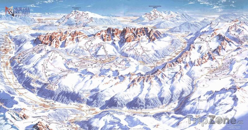 Fotka, Foto Mapa lyžařského střediska Val di Sole
