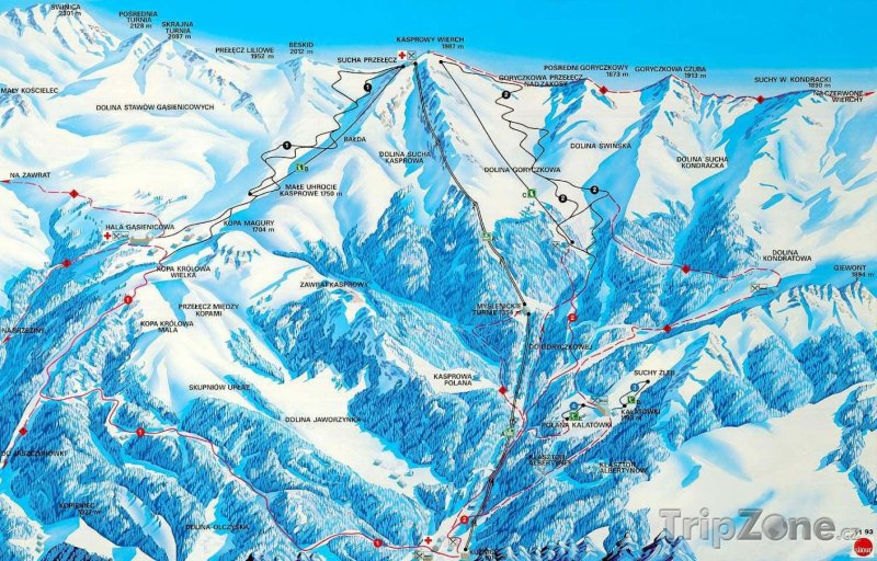 Fotka, Foto Mapa lyžařského střediska Zakopane