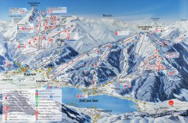 Mapa lyžařského střediska Zell am See-Kaprun