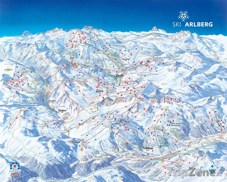 Fotka, Foto Mapa lyžařského střediska Zürs-Lech
