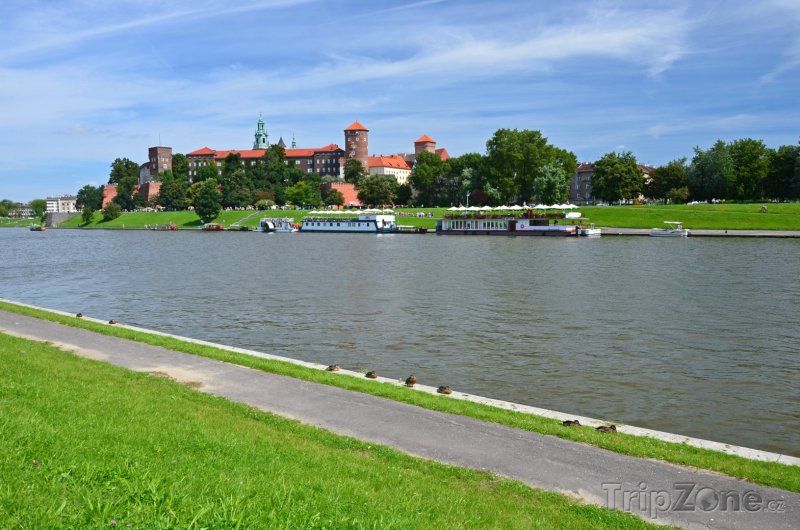 Fotka, Foto Řeka Visla a wawelský hrad (Krakov, Polsko)